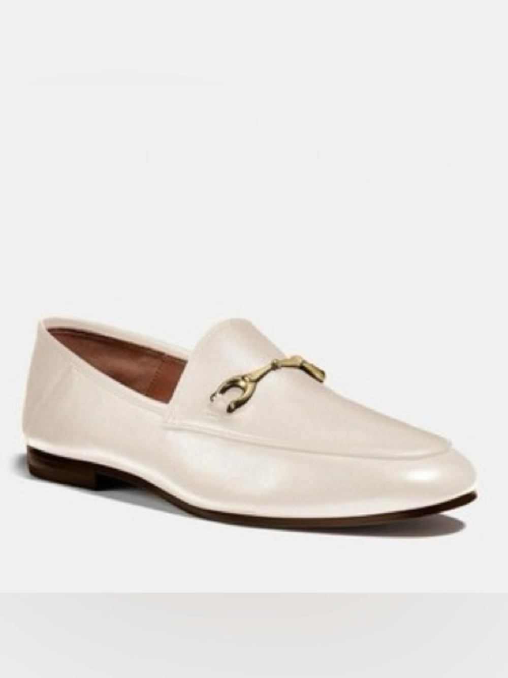 Coach Women’s Haley Leather Loafers Cream Size 7.5